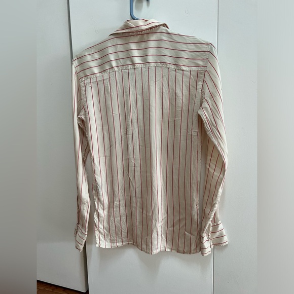 Isabel Marant Cream and Red Striped Button Down Shirt - Picture 7 of 13